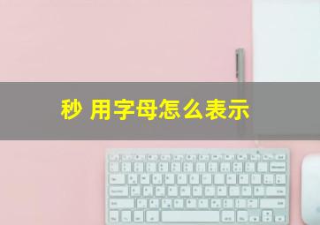 秒 用字母怎么表示